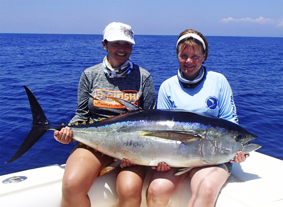  Doreen on the left, Jeanne on the right, with her 80-pounder!