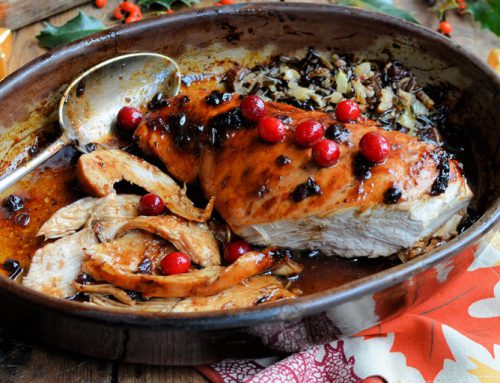 Cranberry-glazed roast turkey breast