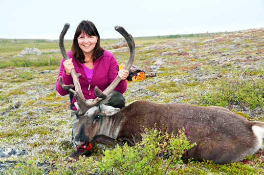 Shel Zolkewich with first Caribou at Webber's Lodges