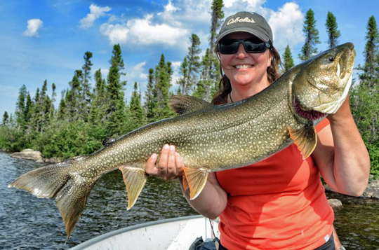Shel Zolkewich with trophy Lake Trout at North Knife Lake Lodge
