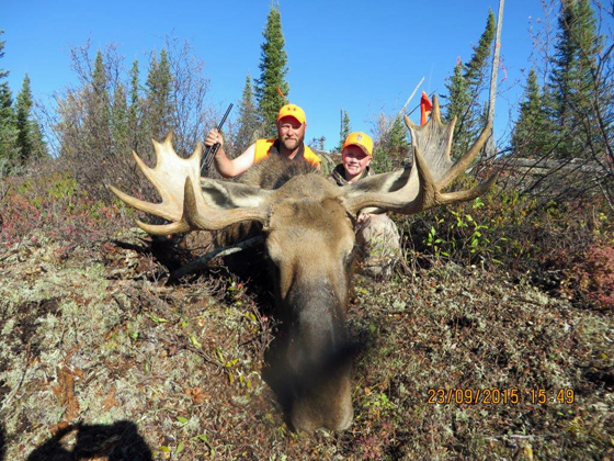 A moose for David (Father) and Jackson (Son) at Webber's Lodges