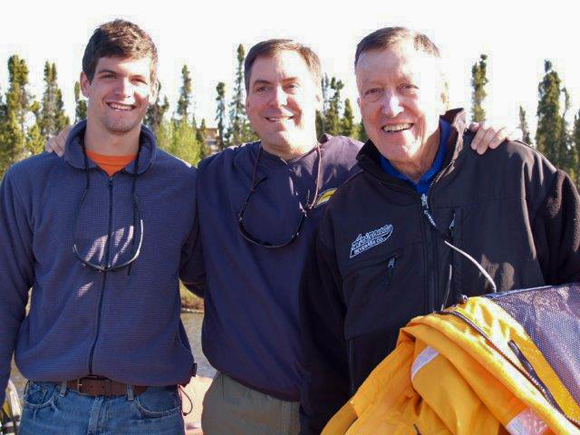 Greg, Paul and Gene Vukelic. All smiles at North Knife Lake.