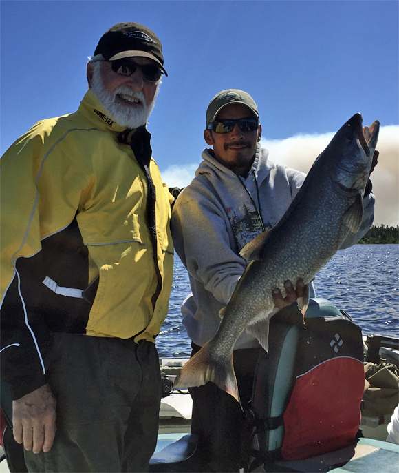 Dick Gadomski with Lake Trout at North Knife Lake.