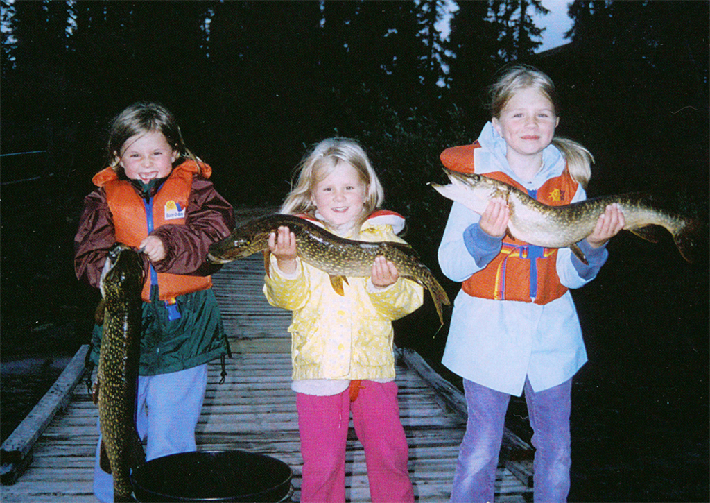 Webber's girls. Early days at North Knife Lake Lodge.