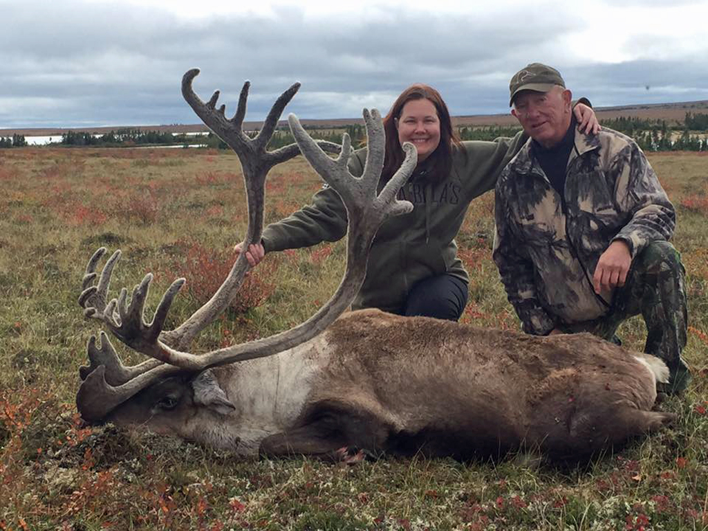 Liz Richter and father George Weber. Caribou hunters.