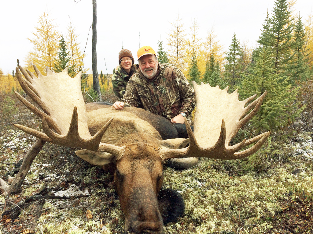 Cold weather. Husband & Wife. Big Manitoba moose.